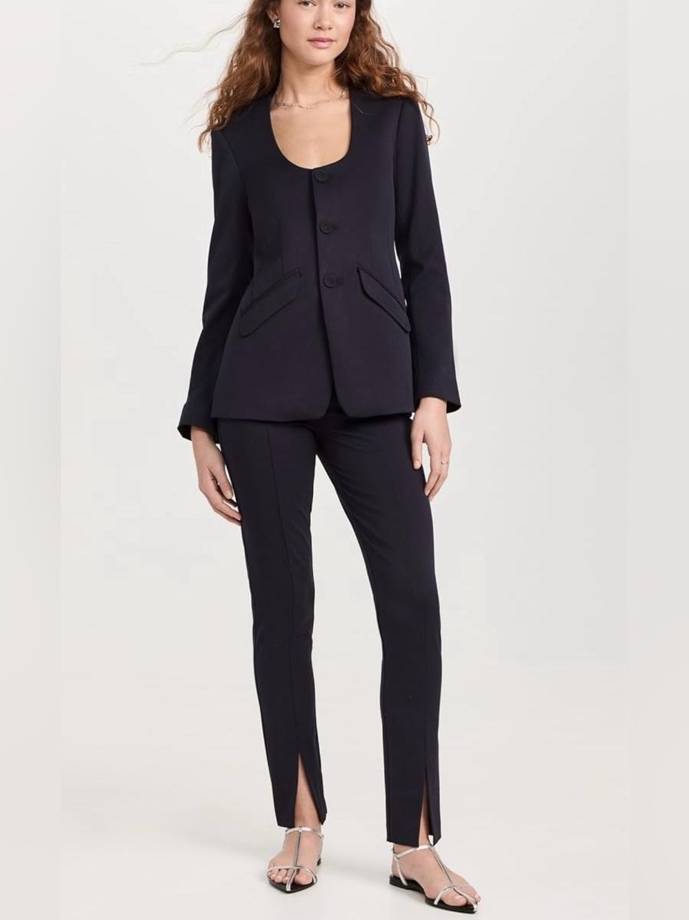 Favorite Daughter The Diana Jacket & Matching Pants Suit Set Navy Sz Medium / 6